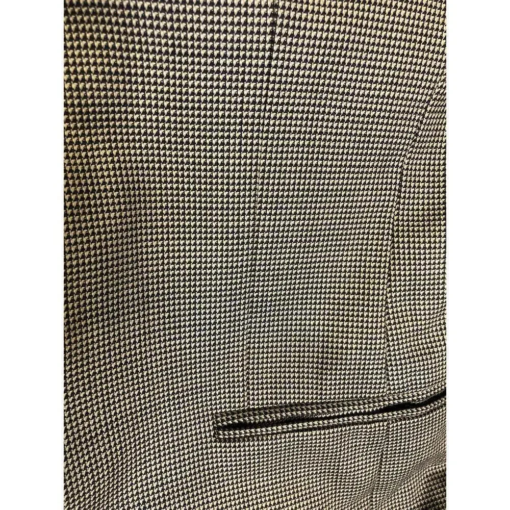Machado Mens Black White 2Button Checked Blazer Jacket 40R